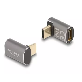 Adaptador USB DeLOCK 40 Gbit/s USB Type-C PD 3.0 100 W ficha para conector fêmea angular 8K 60 Hz metal