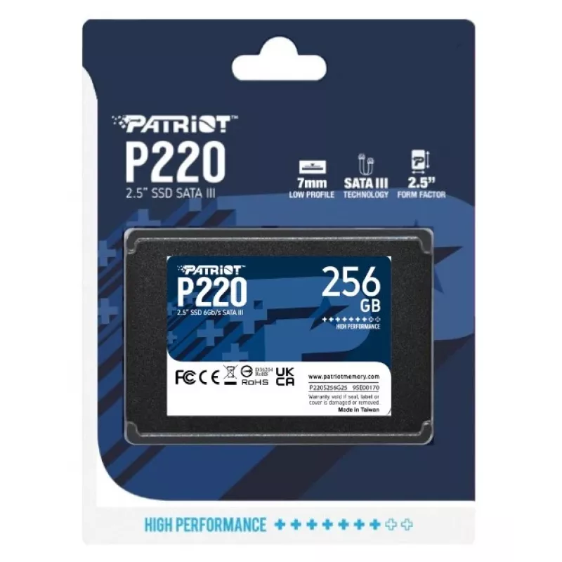 Unidade SSD Patriot P220 256 GB 2,5 polegadas SATA III