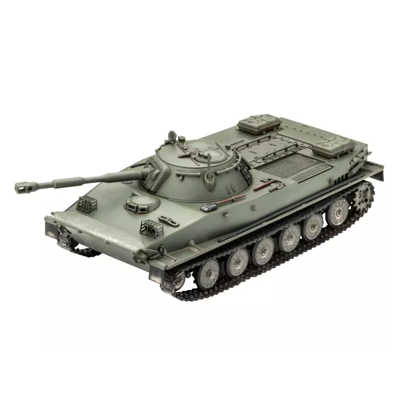Modelo em plástico REVELL PT-76B escala 1:72 kit, carro de combate anfíbio ligeiro militar