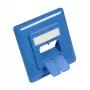 Peça central 50x50 mm incl. moldura de cobertura 80x80 mm para tomadas de rede, azul-céu RAL5015, Good Connections (GC-N0060)