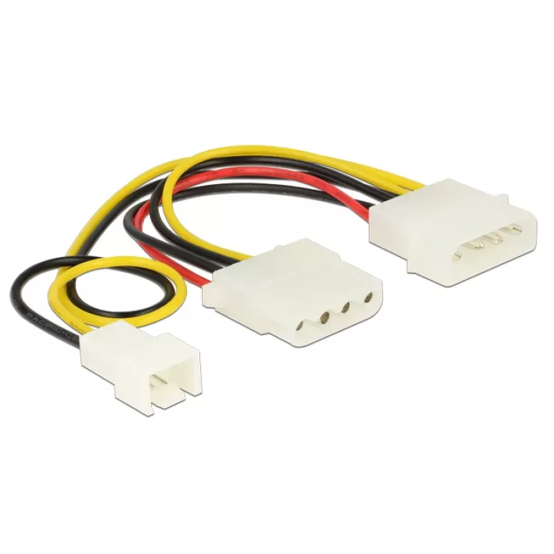 Cabo de alimentação interno DeLOCK 83658 0,39 m 3 pinos para 2 x Molex 4 pinos