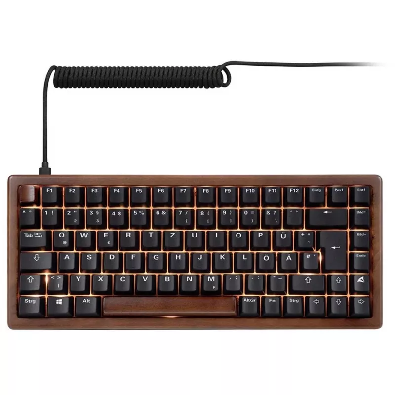 Teclado Sharkoon 100068081 Home USB QWERTZ alemão preto madeira 75%