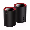 Cudy M3000 pack de 2 dual-band (2,4 GHz / 5 GHz) Wi-Fi 6 (802.11ax) preto, vermelho 1 interno