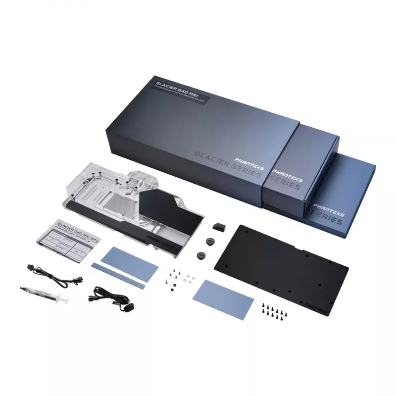 Dissipador de água Phanteks Glacier G40 + placa traseira