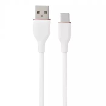 Cabo de silicone USB Type-A - Type-C (branco, 2 m)