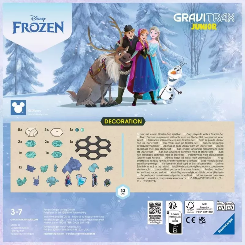 Conjunto de expansão Ravensburger GraviTrax Junior Frozen Track 23861 – conjunto de expansão para o sistema de pista de berlindes GraviTrax Junior