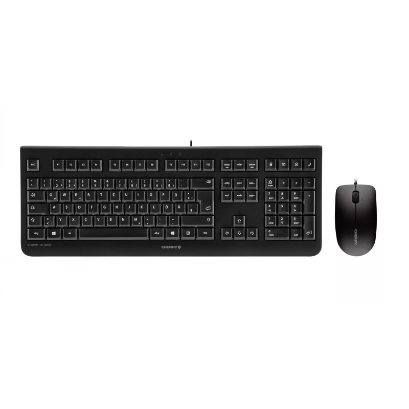 Teclado rato incluído CHERRY DC 2000 Universal USB AZERTY belga preto