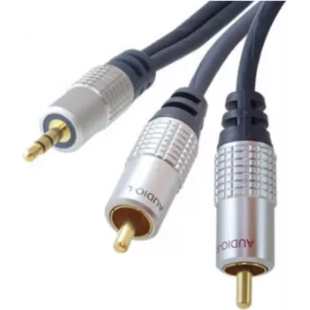 Cabo de áudio shiverpeaks SP30832-10 10 m 3,5 mm 2 x RCA azul - cromado (SP30832-10)