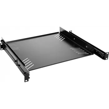 Prateleira para rack Omnitronic 30100840 1U extraível — prateleira de aço 1U ajustável para racks de 19 polegadas