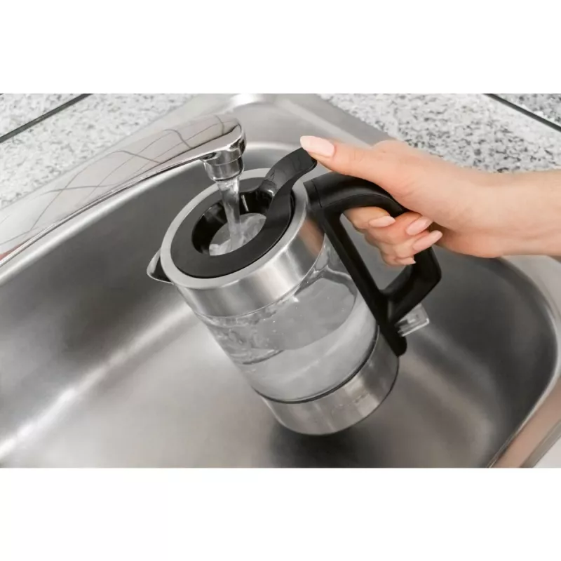 ProfiCook PC-WKS 1229 G chaleira 1 L 1600 W aço inoxidável, transparente