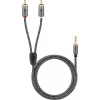 Goobay 65284. Ligação 1: 3,5 mm, conector 1 sexo: macho, ligação 2: 2 x RCA, conector 2 sexo: macho, material do cabo: cobre