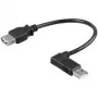 Cabo de extensão USB 2.0 Hi-Speed Wentronic Goobay, preto, 0,3 m – conector fêmea USB 2.0 (Type-A) > ficha USB 2.0 (Type-A) 90° (95705)