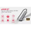 Hub USB-C Unitek 7 em 1 alumínio PD 100W 5 Gbps — adaptador multiporta com Power Delivery