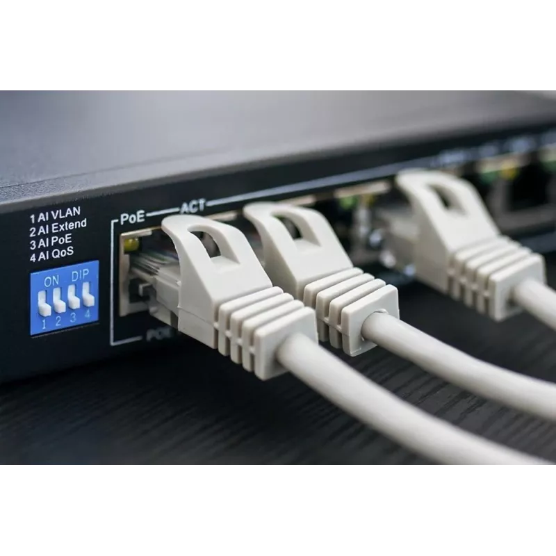 Cabo de rede Extralink par entrançado CAT5E FTP interior 305M cinzento