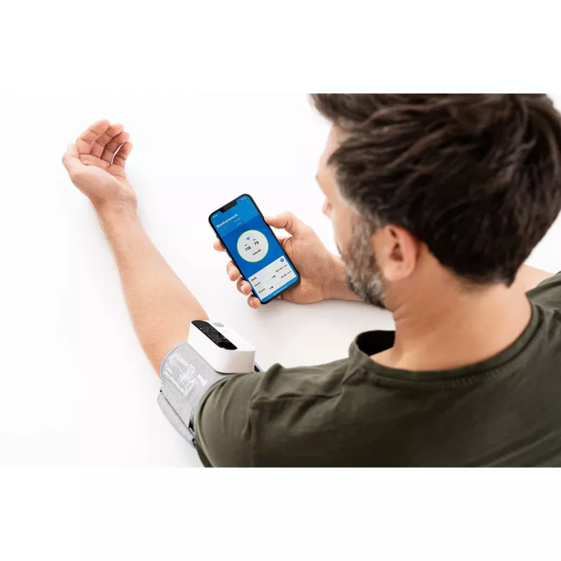 Medidor de tensão arterial de braço Beurer BM 59, Bluetooth, branco/preto