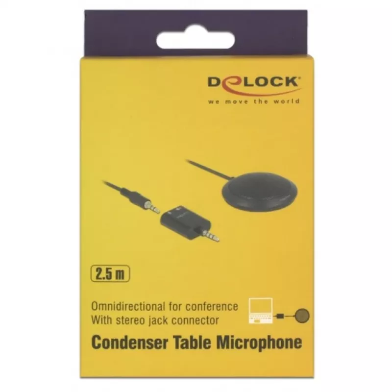 Microfone de mesa DeLOCK 65873 Preto