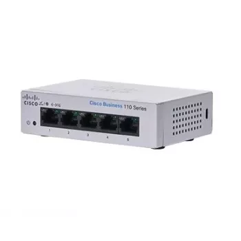 Switch Ethernet Gigabit não gerido L2 Cisco CBS110 — 5x RJ-45 10/100/1000, 1U, 12V DC, 2048 MAC, 10 Gbit/s
