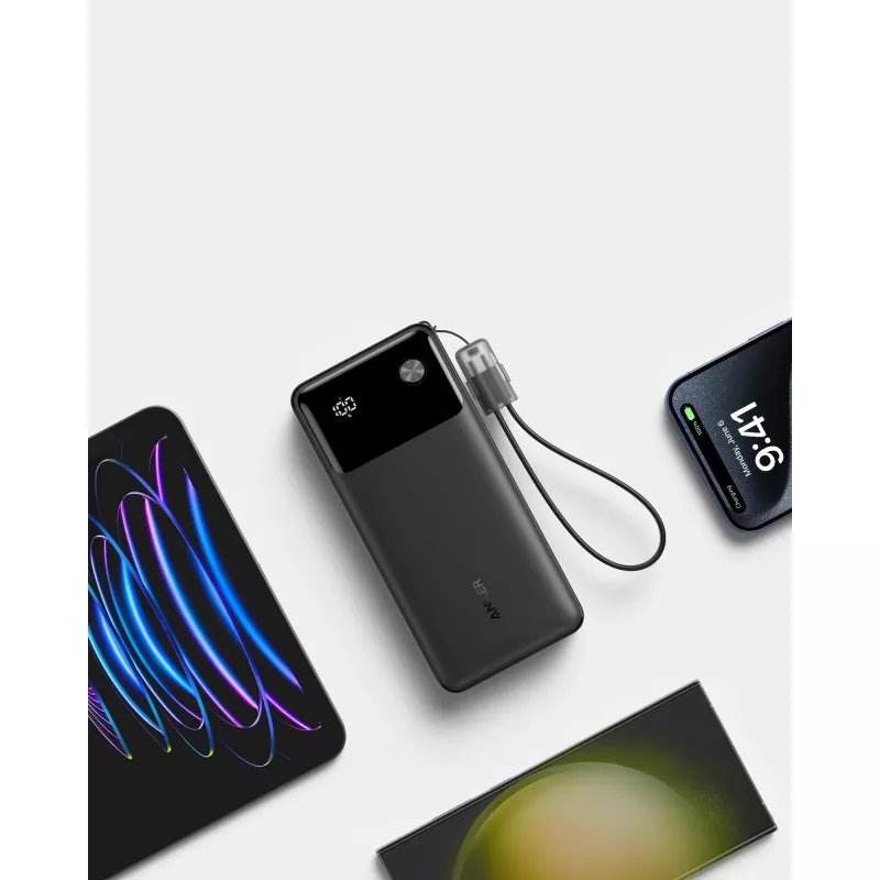 PowerBank com cabo USB-C 20000 mAh 30W preto
