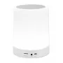 Altifalante Bluetooth Manhattan Sound Science, 5 horas de reprodução, alcance 10 m, leitor de cartões microSD (32 GB), ligação Aux 3,5 mm, saída 3 W, cabo de carregamento USB-A incluído, bateria 1200 mAh, Bluetooth v5, gancho integrado, branco, 3 anos de garantia