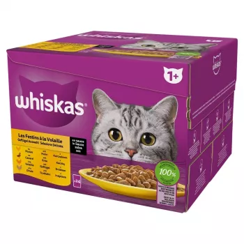 Comida húmida para gatos Whiskas Poultry Feast 24×85 g — gatos adultos, aves (peru), 24 saquetas