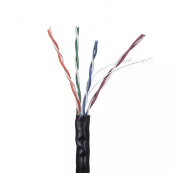 Cabo de rede LANBERG LCU6-10CC-0305-BK U/UTP Cat6 305 m, 23 AWG, CCA, 250 MHz, preto