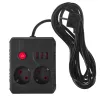 Extensão Maclean MCE388 B, 2 tomadas, 3x USB, 110-240 V, 2500 W, 3 m, preta