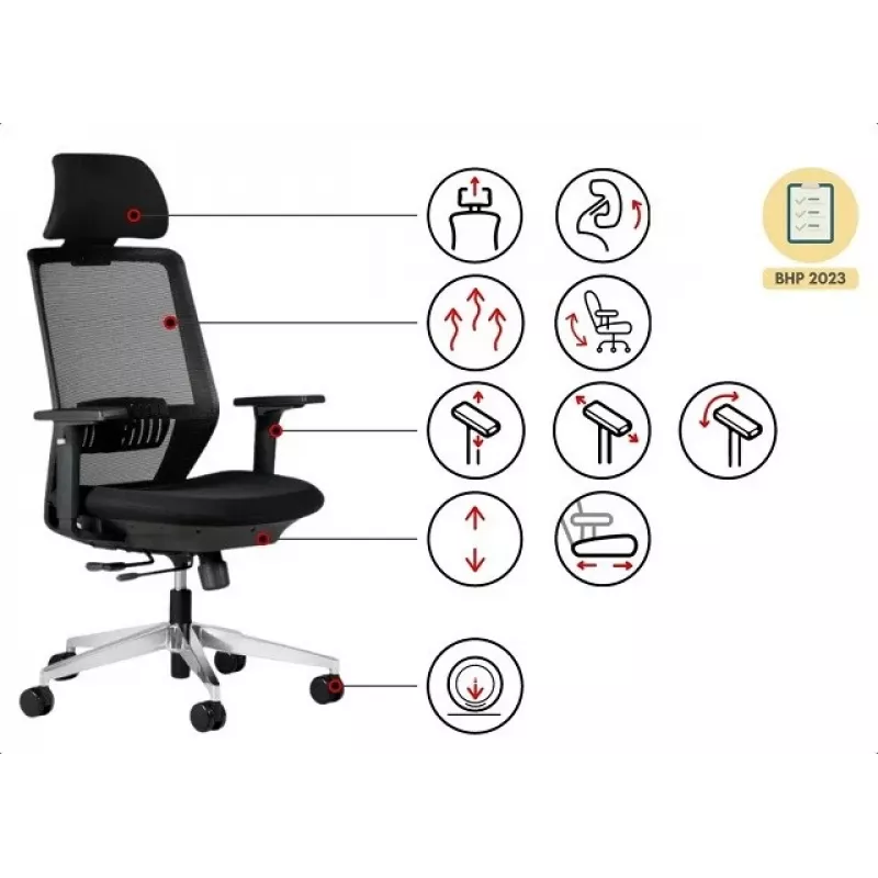 Cadeira de escritório ergonómica SPECTRUM preta