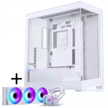 Caixa ATX PHANTEKS NV-Série NV5 MK2, vidro temperado, DRGB - branco mate + refrigeração líquida AiO Glacier One 360M25 Gen2 DRGB - 360 mm