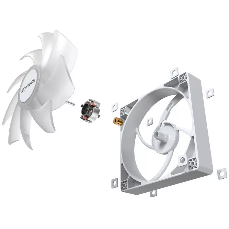 Conjunto de ventoinhas para caixa Montech GF120 PWM ARGB 3-em-1 — ventoinha PWM de 120 mm com iluminação ARGB