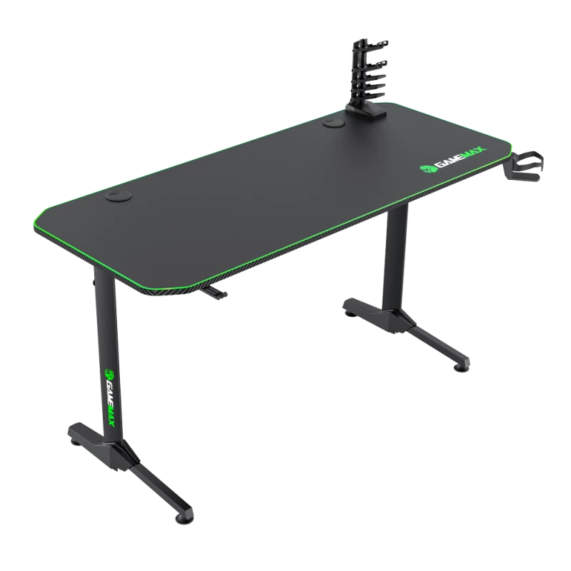 Secretária GameMax D140-CARBON — Secretária gaming/escritório, peso líquido 20,5 kg, dimensões brutas 125×795×682 mm