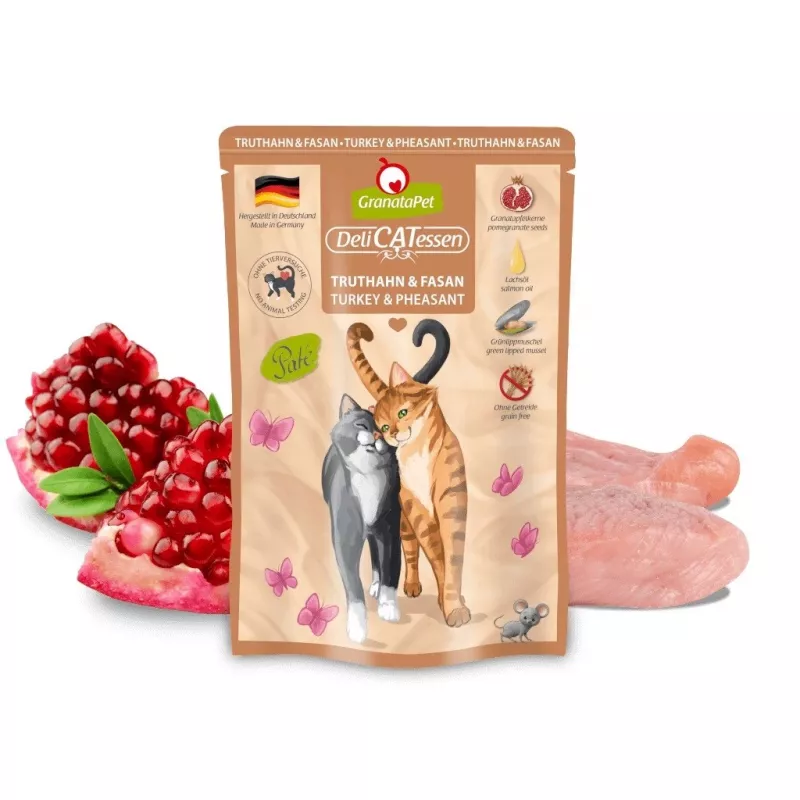 GRANATAPET DeliCATessen peru e faisão - comida húmida para gatos - 85 g