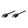 Cabo de ligação HDMI High Speed Assmann, ficha/ficha Tipo A, 10,0 m, com Ethernet, anteriormente HDMI 1.4, UL, preto, dourado (AK-330107-100-S)