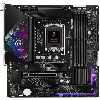 Motherboard ASRock Phantom Gaming Z890M Riptide WiFi — Intel Z890, LGA1851, microATX, DDR5, 4x DIMM, 256GB, Wi‑Fi 6E, LAN 2.5Gb