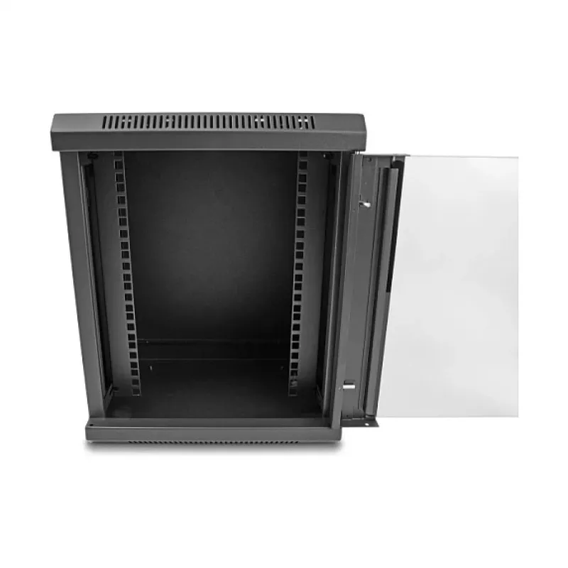 Delock 43418 Armário de rede de 10" com porta de vidro, 8U, preto