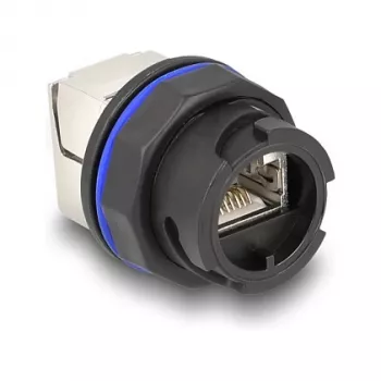 Delock 67047 Ficha fêmea RJ45 Cat.6A de painel com terminação LSA, preto