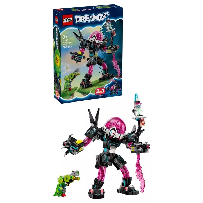 Brinquedo de construção LEGO 71495 Mateo vs. Mech Cyberbrain – conjunto de brincar com minifiguras e mech para construir