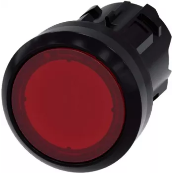 Botão Siemens atuador plano, aro frontal plástico vermelho SIRIUS ACT 3SU1001-0AB20-0AA0 1 unid. (3SU1001-0AB20-0AA0)