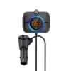 Transmissor FM SAVIO TR-14 Bluetooth USB, FM 87,6–107,9 MHz, MicroSD, USB-C, alimentação 12 V automóvel