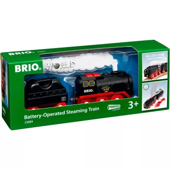 Locomotiva a vapor a bateria Brio com depósito de água, a partir dos 3 anos