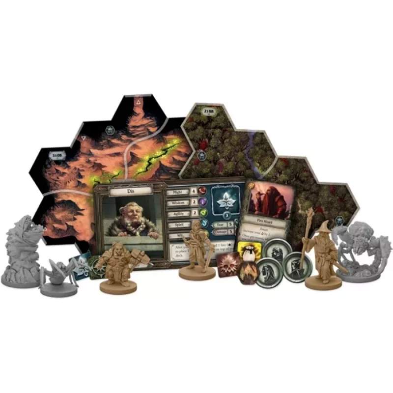 Asmodee O Senhor dos Anéis: Viagem pela Terra Média - Caminhos Sombrios, jogo de tabuleiro
