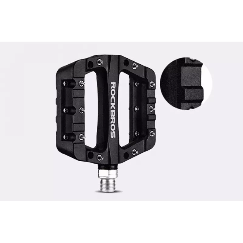 Pedais de bicicleta Rockbros 2017-12CBK em nylon - preto