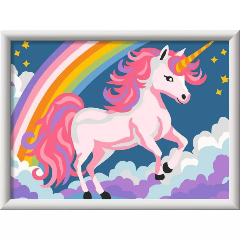 Conjunto de pintura por números Ravensburger CreArt Rosa Unicórnio pintura