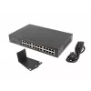 Switch não gerido LANBERG RSGE-24 — 24× Gigabit Ethernet 1U, montagem em rack, preto
