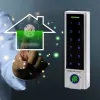 Fechadura de código Qoltec 52448 TITAN com leitor de impressão digital | RFID | BT 4.0 | código | cartão | porta-chaves | campainha | IP68 | EM