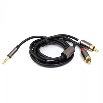 Cabo de áudio 3,5 mm - 2x RCA, 1 m