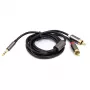 Cabo de áudio 3,5 mm - 2x RCA, 1 m