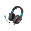 Headset gaming com fios Fury NFU-1584 com microfone de arco, circumaural, 98 dB, 15–25000 Hz, cabo de 2 m, USB e 3,5 mm, azul