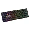 Teclado gaming mecânico SAVIO BLACKOUT X2 PEACH — 61 teclas 60 % QWERTZ, RGB LED, hot-swap, USB Type-A/Type-C, cabo removível