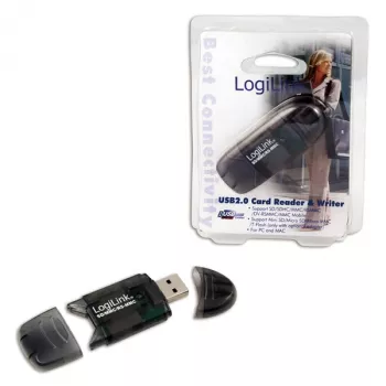 Leitor de cartões LOGILINK CR0007 USB 2.0 para SD/MMC, preto, até 480 Mbit/s