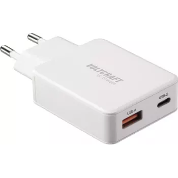 Carregador USB Voltcraft UC-1C1A65W01 USB-C USB-A carregamento rápido PD 3.0 branco (VC-17010790)